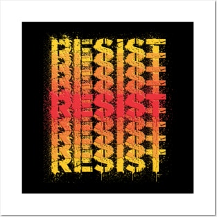 Array of the spray painted word resist Posters and Art